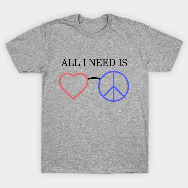 Love and Peace T-Shirt by davidisnoartist